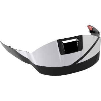 Black, silver, and carbon ALPINESTARS Supertech R10 helmet spoiler with standard fit, shown on a sleek motorcycle helmet.
