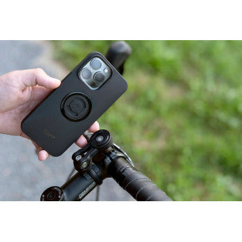 Universal SP CONNECT device mount by Bill's Exhausts attached to a vehicle for secure smartphone holding.