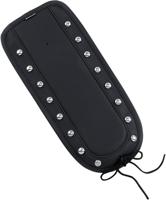 Bill's Exhausts SADDLEMEN Fender Chap for matching studded solo seat, shown with textured leather and detailed stud accents.