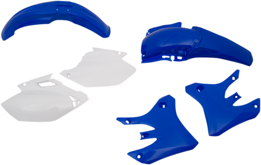 Acerbis OEM standard replacement body kit for motorcycles, displayed on a clean surface, showcasing the body panels and components.