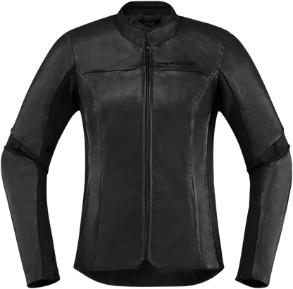 Black ICON Women's Overlord™ Jacket in XS, featuring stylish design and functional details, by Bill's Exhausts.
