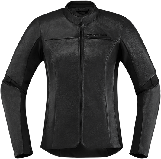 Black ICON Women's Overlord™ Jacket in XS, featuring stylish design and functional details, by Bill's Exhausts.