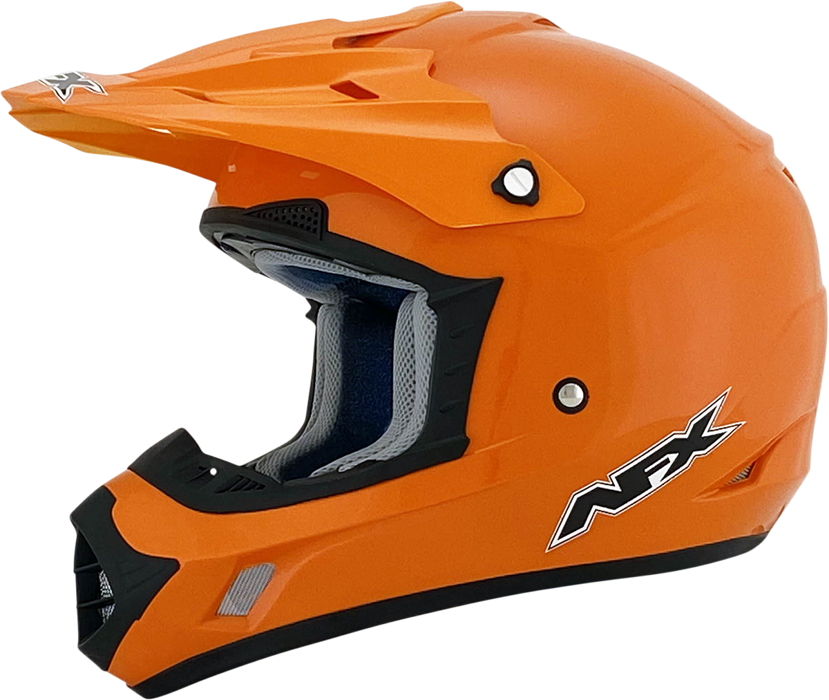 Bill's Exhausts AFX FX-17 helmet in orange, medium size, showing a sleek motorcycle helmet with a smooth finish.