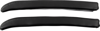 SHOW CHROME Kaliber Armrest Pads for Slingshot 2015-2022, black with black stitching, designed for Bill's Exhausts engine accessories.
