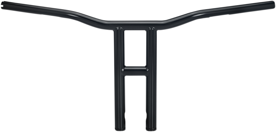 Black BILTWELL Tyson XL 14-inch handlebar for motorcycles, featuring a durable, curved design from Bill's Exhausts.