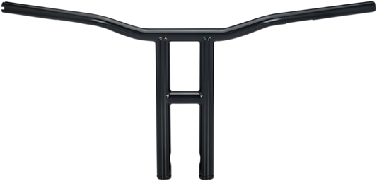 Black BILTWELL Tyson XL 14-inch handlebar for motorcycles, featuring a durable, curved design from Bill's Exhausts.