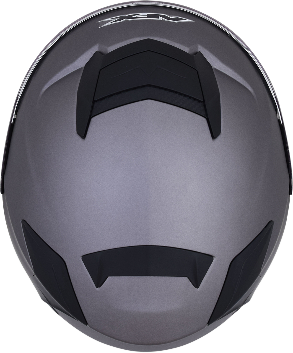 Frost gray AFX FX-60 helmet in small size, featuring a smooth, aerodynamic design with clear visor and ventilation vents.