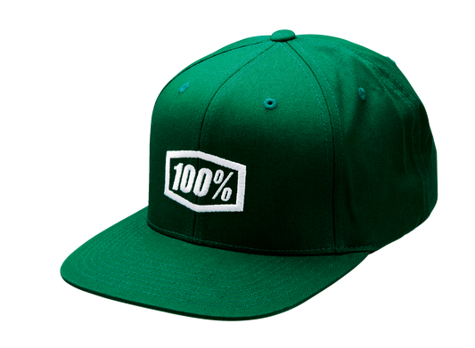 100% Icon Snapback Hat - Forest Green - One Size 20044-00002 - Howling Moto