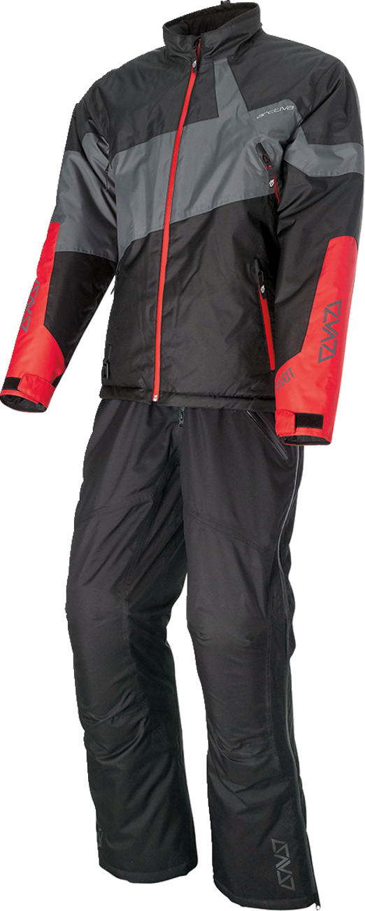 Bill's Exhausts ARCTIVA Pivot 6 jacket in gray, black, and red, 3XL, featuring a stylish outdoor jacket design with multiple color panels.