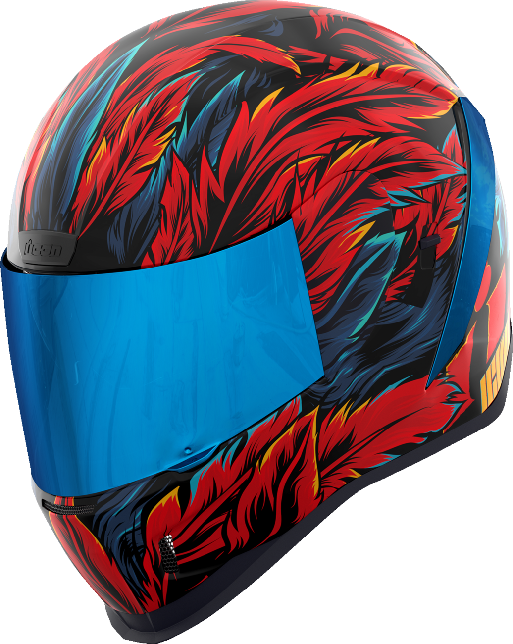 Blue ICON Airform™ Helmet Fever Dream in 2XL size, featuring sleek design and ventilation, from Bill's Exhausts.