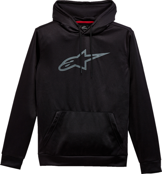 Black Alpinstars Inception athletic hoodie in medium size, featuring a comfortable fit and athletic design.