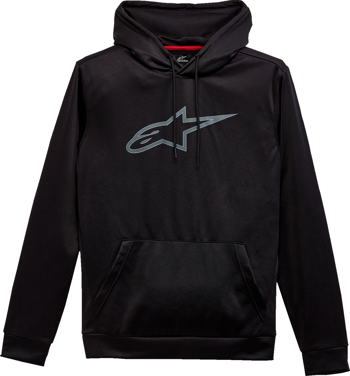 Black Alpinstars Inception athletic hoodie in 2XL size with front pocket and hood, displayed on a plain background.