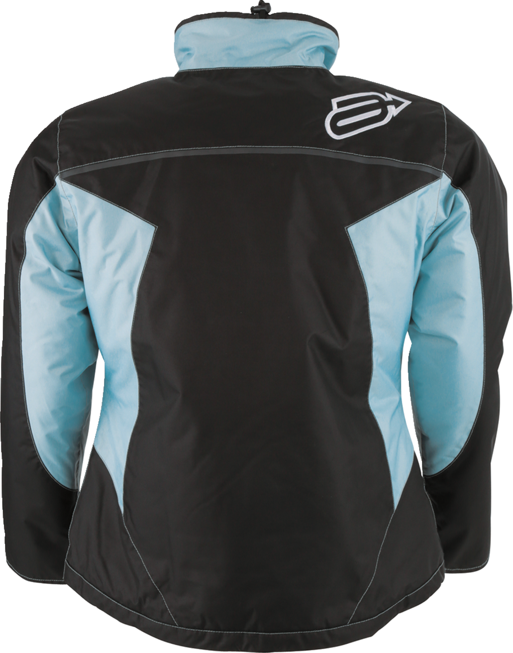 Bill's Exhausts ARCTIVA Women's Pivot 6 jacket in black, blue, and gray, small size, front view with zip and color-block design.