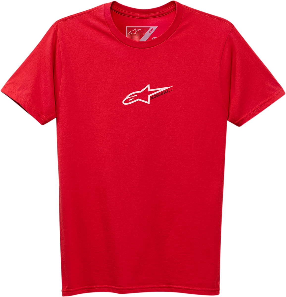 Red ALPINESTARS Race Mod T-Shirt in large size with logo design, featuring a comfortable casual fit and bold branding.