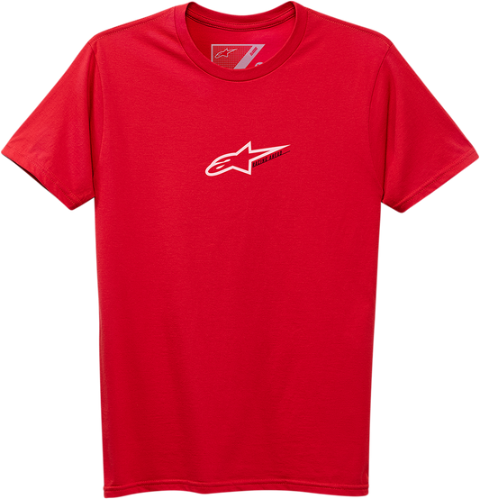 Red ALPINESTARS Race Mod T-Shirt in large size with logo design, featuring a comfortable casual fit and bold branding.