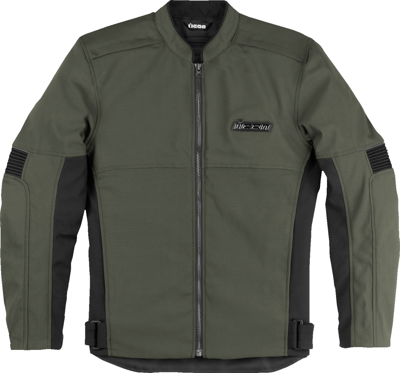 Bill's Exhausts ICON Slabtown Jacket in green, medium size, displayed with front view and detailed fabric texture.