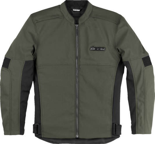 Bill's Exhausts ICON Slabtown Jacket in green, 2XL, displayed hanging with front view and zip closure, casual jacket style.