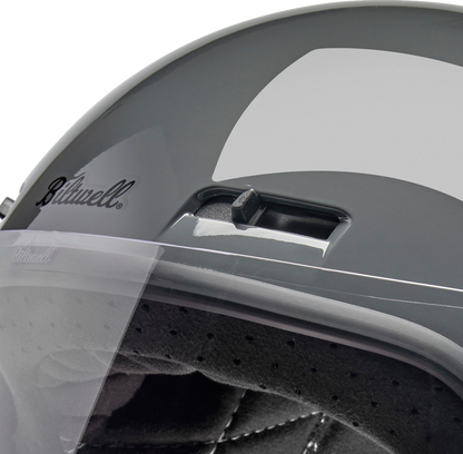 BILTWELL Gringo SV helmet in gloss storm gray, large size, featuring a sleek motorcycle helmet design with a smooth finish.