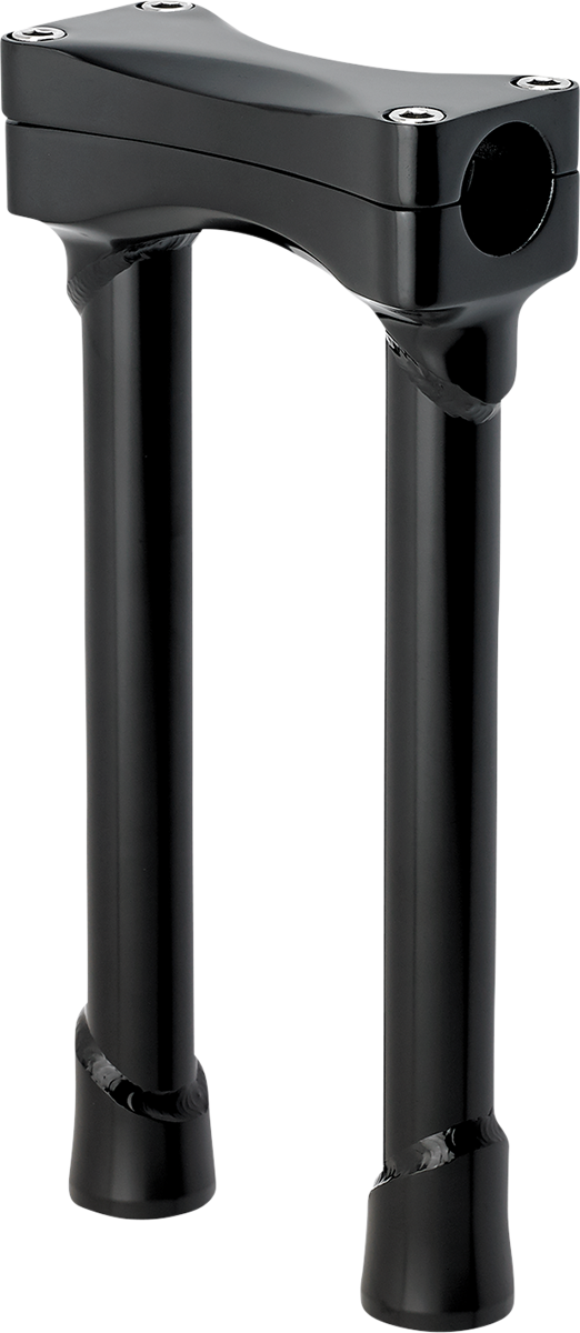 Black BILT-WELL Murdock oversized 10-inch handlebars with risers for motorcycle handlebar customization.