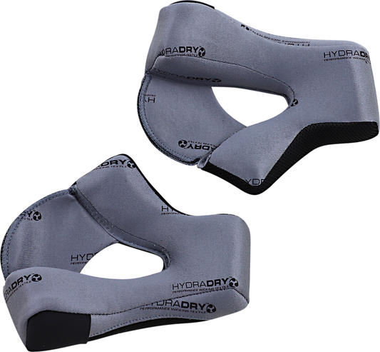 Gray ICON Airflite Cheek Pads with Hydradry™ lining for XS helmets, compatible with Bill's Exhausts motorcycle helmets.