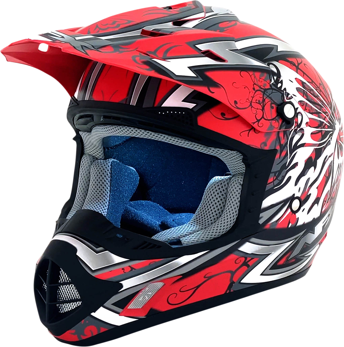 Bill's Exhausts AFX FX-17 Butterfly Helmet in matte Ferrari red, large size, with aerodynamic design and secure strap.