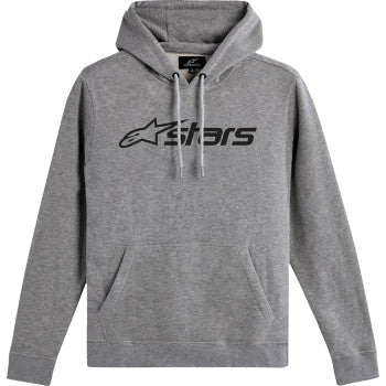 Alpinestars Blaze V3 pullover hoodie in Heather Gray and Black, medium size, featuring a front logo and soft fabric.