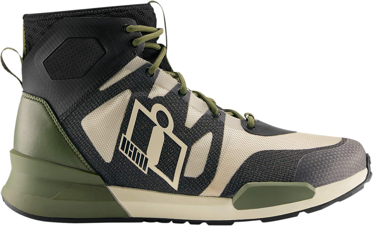 Bill's Exhausts ICON Hooligan Shoes in green, size 10, featuring a stylish and comfortable shoe design.