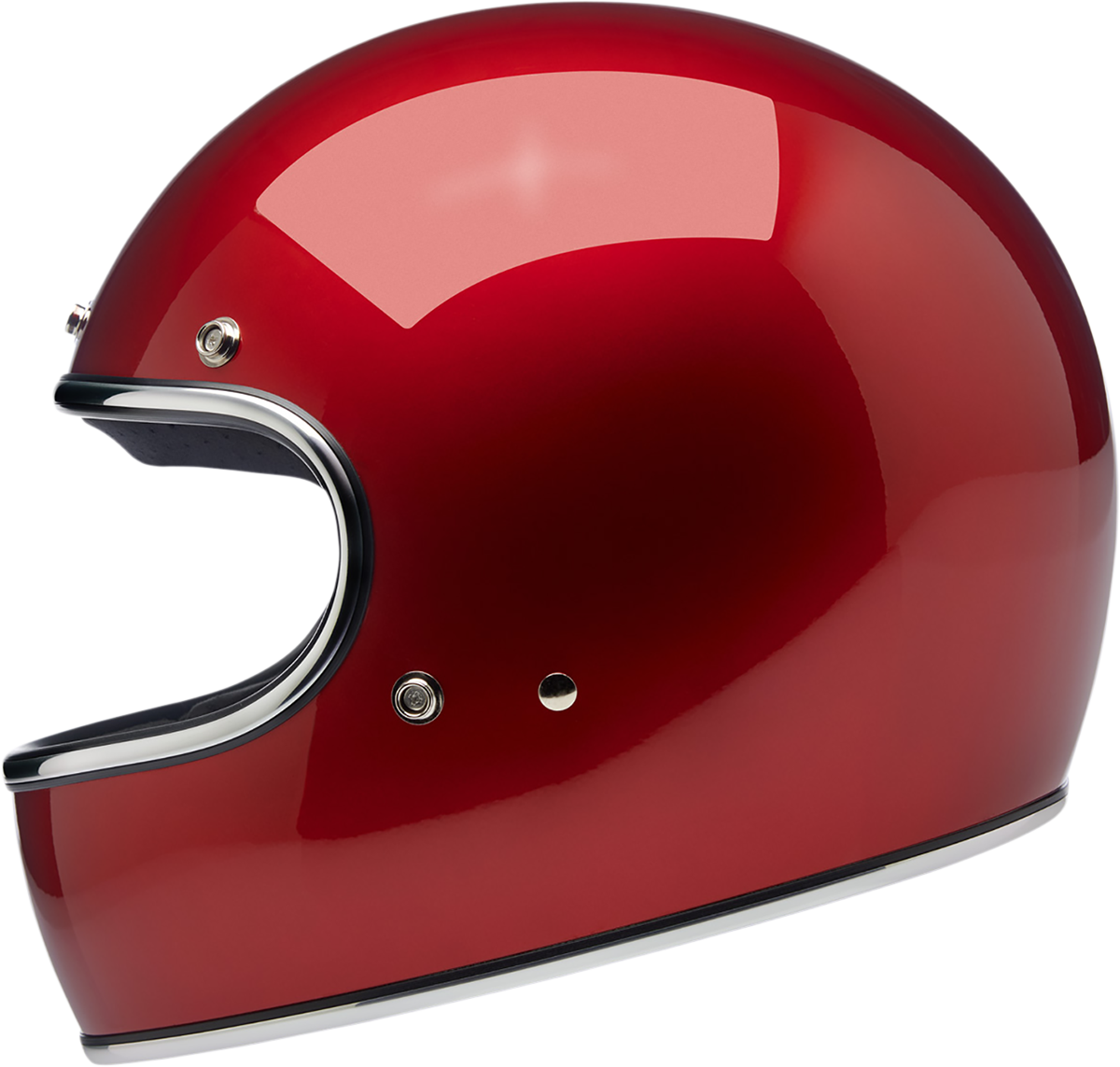 BILTWELL Gringo helmet in metallic cherry red, large size, featuring a glossy finish and vintage-inspired design.