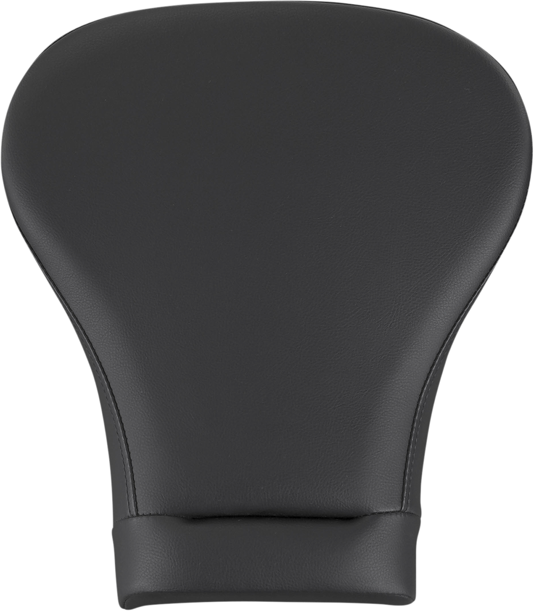 Black SADDLEMEN Lariat Touring Pillion Pad seat for FL models 2008-2023, smooth design, compatible with Bill's Exhausts seats.