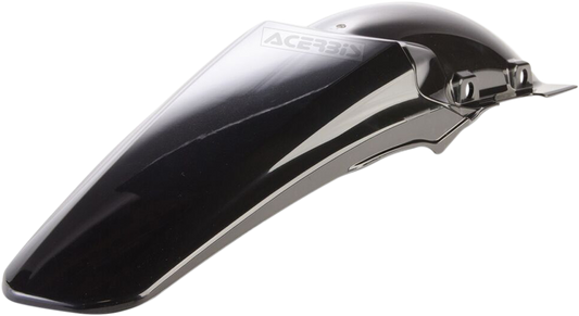 Black Acerbis rear fender for motorcycle, durable plastic body part, designed for off-road or motocross bikes.