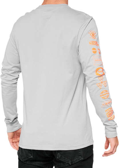 100% Retro Future Long-Sleeve T-Shirt - Vapor - Small 33007-404-10 - Howling Moto