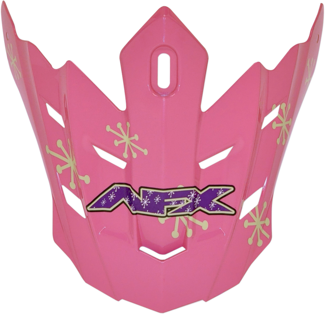 Bill's Exhausts AFX FX-17Y Peak Rocket Girl protective gear, vibrant helmet with colorful design and sturdy construction.