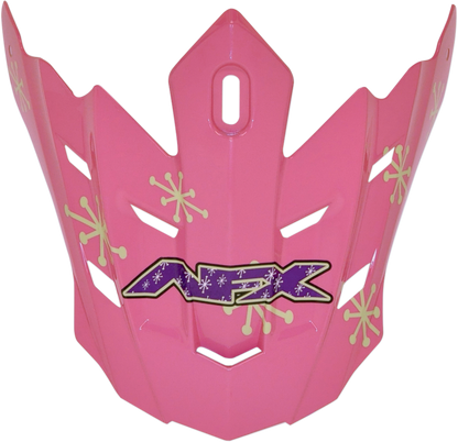 Bill's Exhausts AFX FX-17Y Peak Rocket Girl protective gear, vibrant helmet with colorful design and sturdy construction.