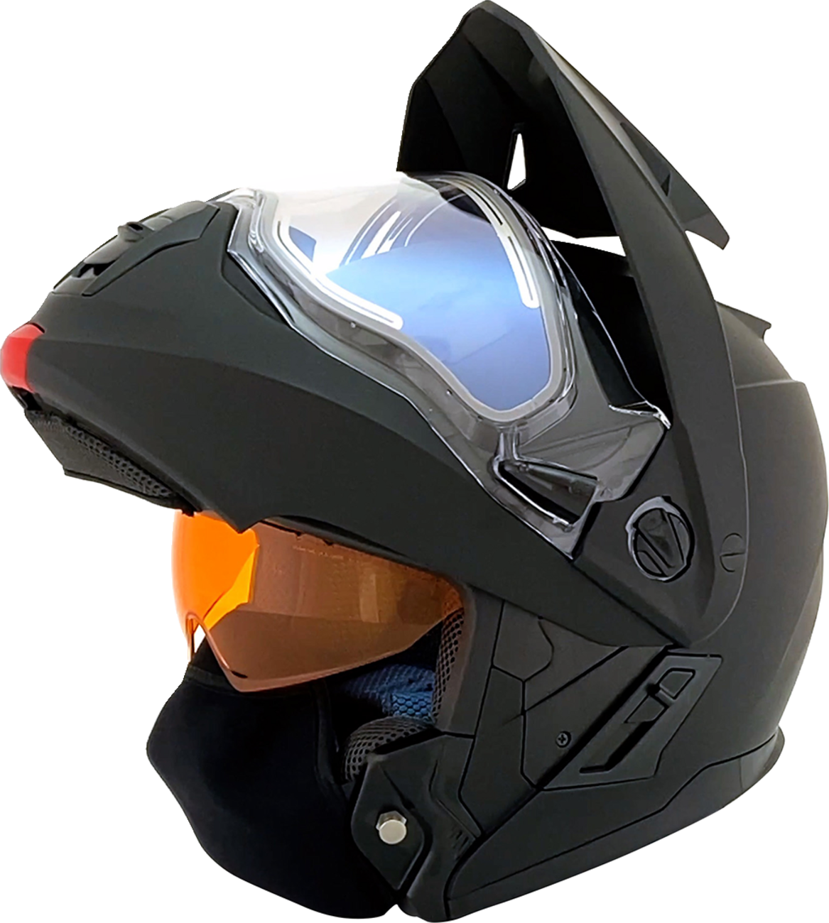 Matte black AFX FX-111DS electric snow helmet in XS size, featuring a sleek design and secure fit for winter outdoor activities.