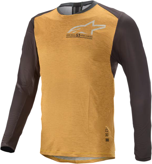 Alpinestars Alps 6.0 V2 long-sleeve motorcycle jersey in orange and black, 2XL size, with bold branding and sporty design.
