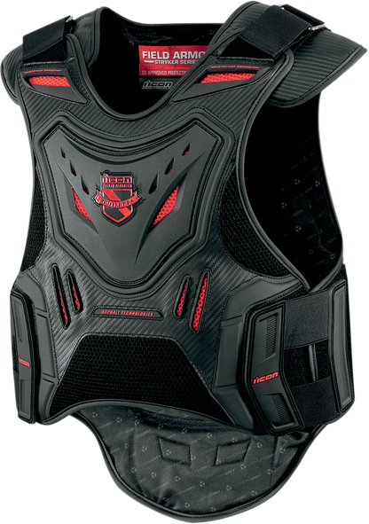 Black ICON Field Armor Stryker vest by Bill's Exhausts, S/M size, with padded and armored panels visible on the vest.