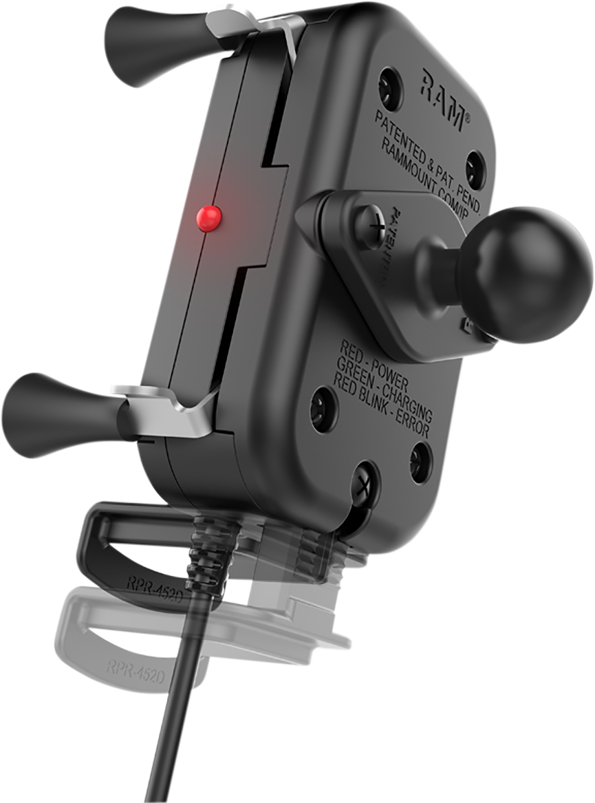 RAM MOUNTS Device Holder - Tough-Charge - Charging - Wireless - Waterproof - Hardwire Charger RAMHOLUN12WBV7M - Howling Moto