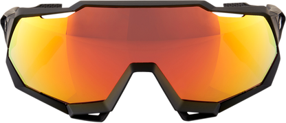 100% Speedtrap Sunglasses - Black - Red 60012-00004 - Howling Moto