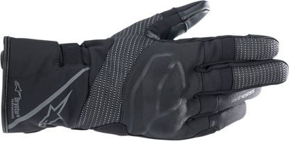 Alpinestars Women Stella Andes V3 Drystar gloves in black and anthracite, XS size, showing textured leather and protective features.