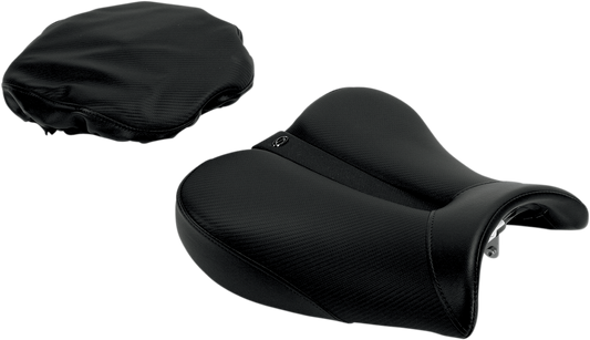 Bill's Exhausts Gel-Channel Track Seat for Hayabusa motorcycle, comfortable seat with gel padding and ergonomic design.