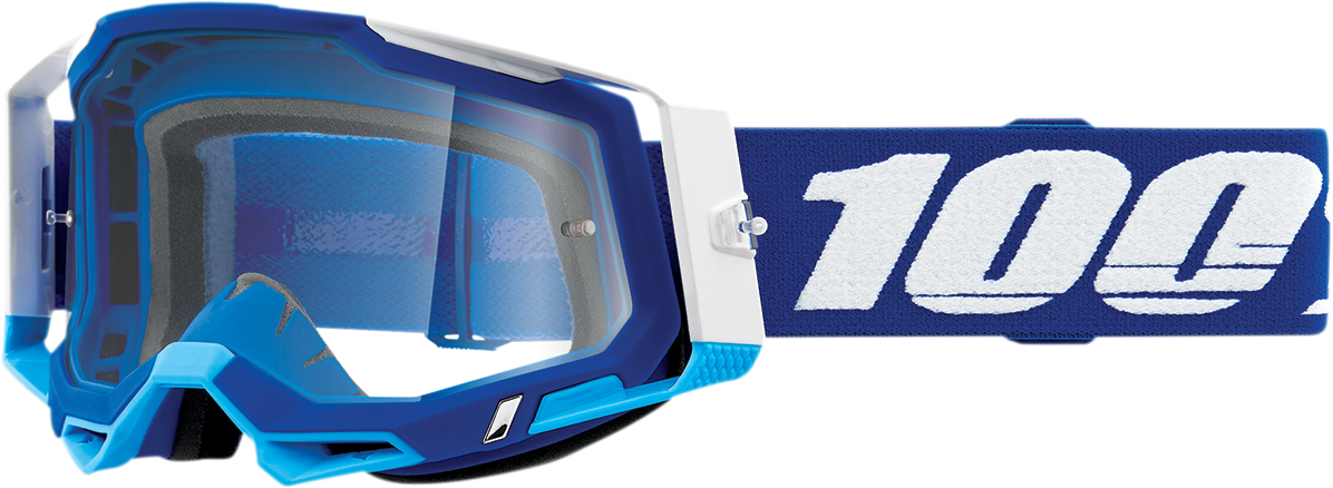 100% Racecraft 2 Goggles - Blue - Clear 50009-00002 - Howling Moto