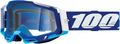 100% Racecraft 2 Goggles - Blue - Clear 50009-00002 - Howling Moto