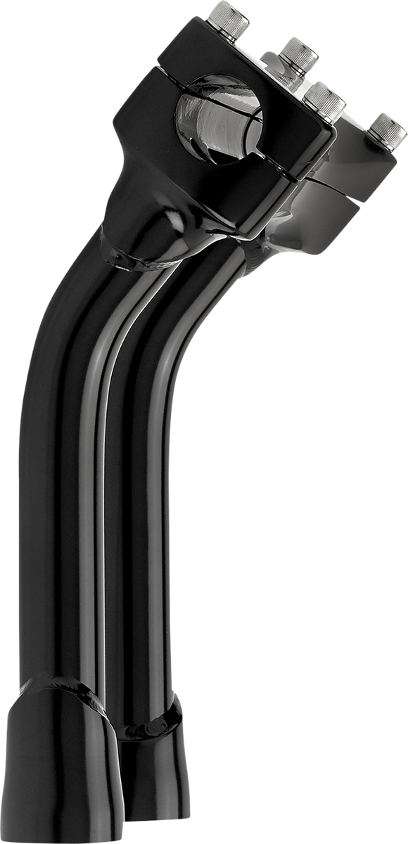 Black BILT WELL Risers Murdock Oversized 8-inch pullback handlebars for motorcycles, featuring a sturdy design and ergonomic shape.