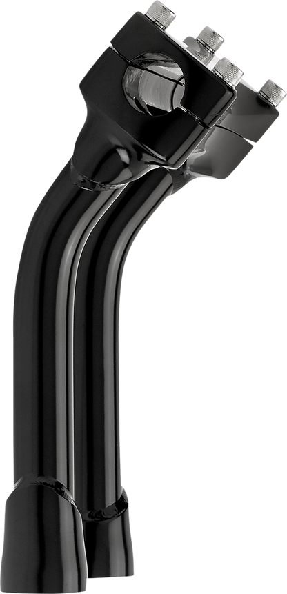 Black BILT WELL Risers Murdock Oversized 8-inch pullback handlebars for motorcycles, featuring a sturdy design and ergonomic shape.