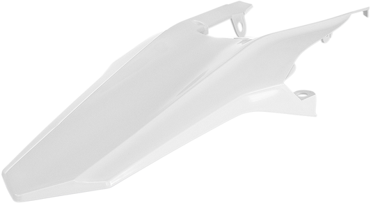 Acerbis white rear fender for motorcycles, made of durable body material, designed for off-road or motocross bikes.