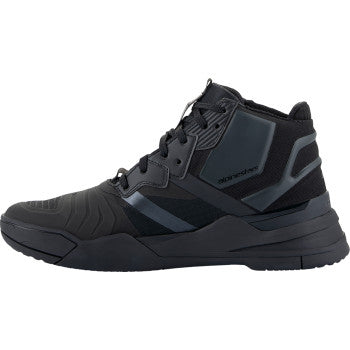 Black Alpinestars Speedflight shoe in US 10.5 with sleek design and textured sole, perfect for athletic or casual wear.