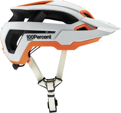 Light gray 100% Altec bicycle helmet with Fidlock buckle, CPSC/CE certified, size S/M, featuring ventilation and adjustable straps.