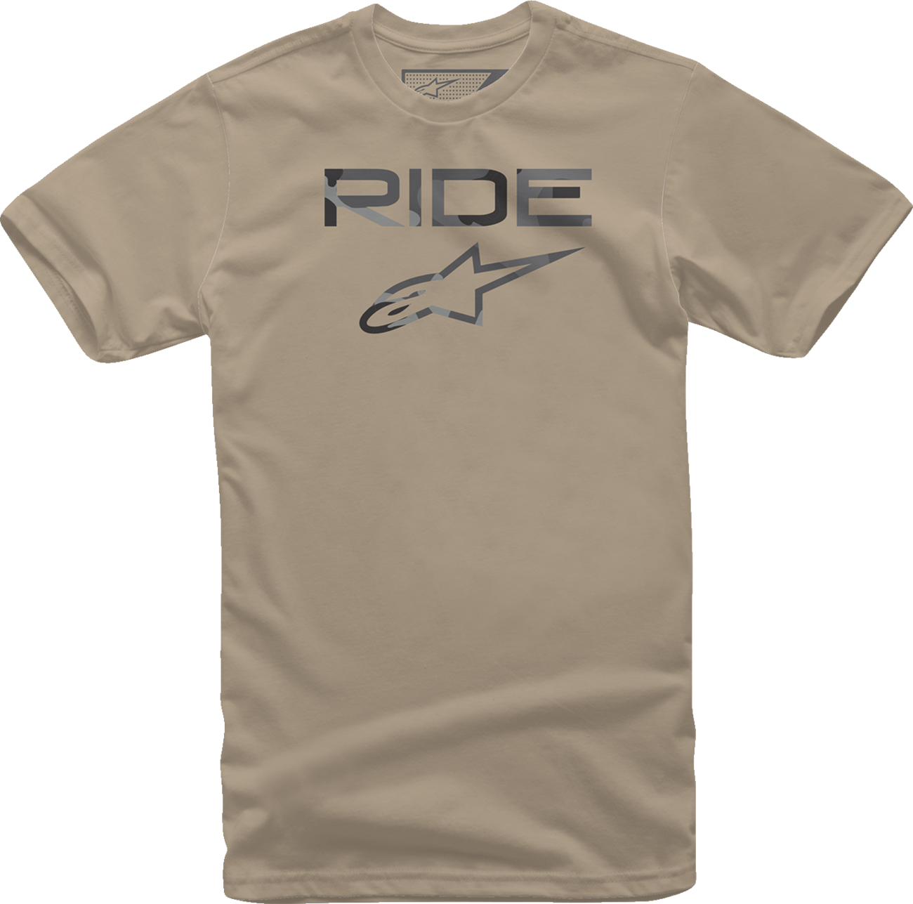 Bill's Exhausts Alpinstars Ride 2.0 T-Shirt in camo sand, 2XL, featuring a casual fit and printed design on soft fabric.