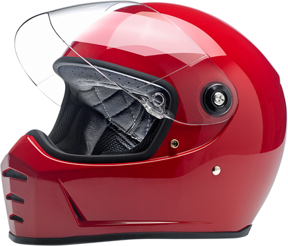 BILTWELL Lane Splitter helmet in gloss blood red, XL size, featuring a sleek full-face design with bold red finish.