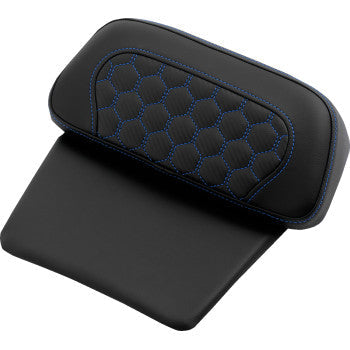 SADDLEMEN Chopped Tour Pak Pad - Honeycomb - Blue Stitching - FLH/FLT '14-'24 814-07C-HC-BLU - Howling Moto
